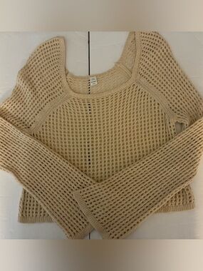 Old Navy Open Knit Crochet Sweater OffWhite XL Boho Fairy Preppy Y2K Cottagecore